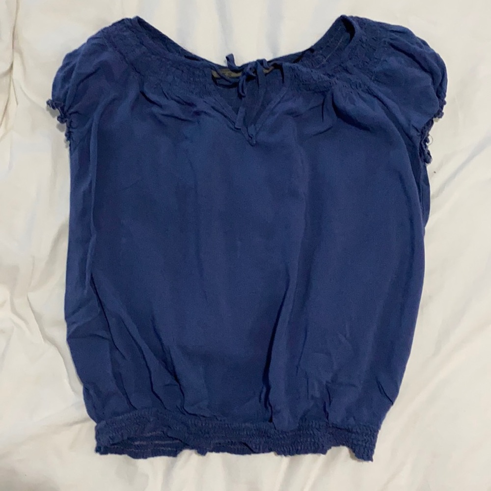 Zara basics blue blouse